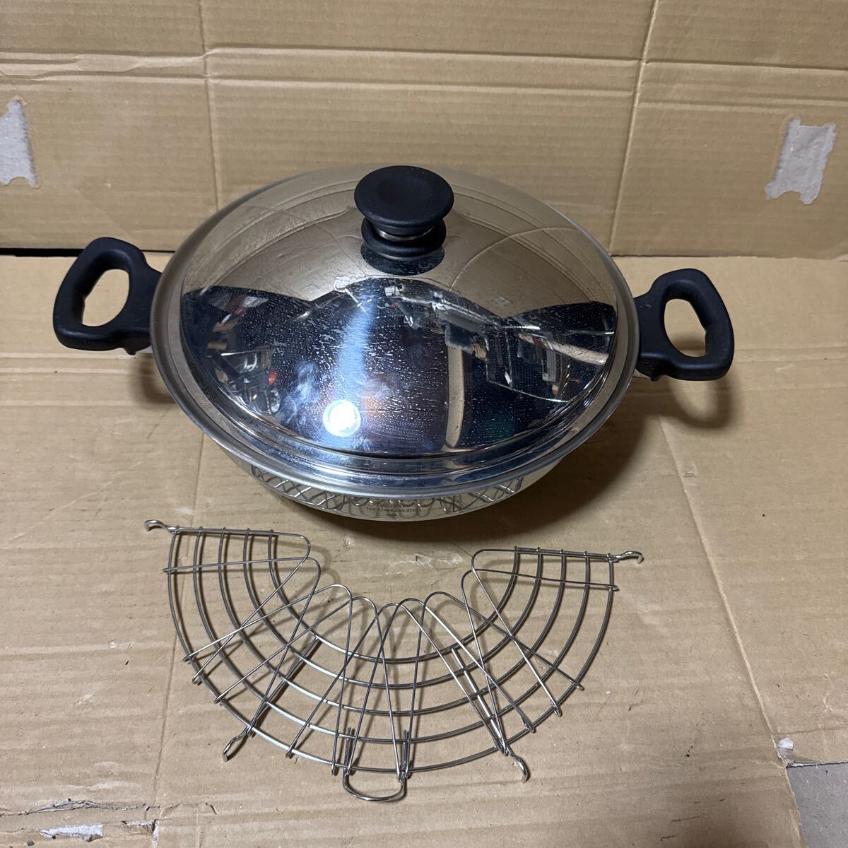 あ-7919）Amway Queen 両手鍋 MULTI-PLY 18/8 STAINLESS STEEL 調理器具