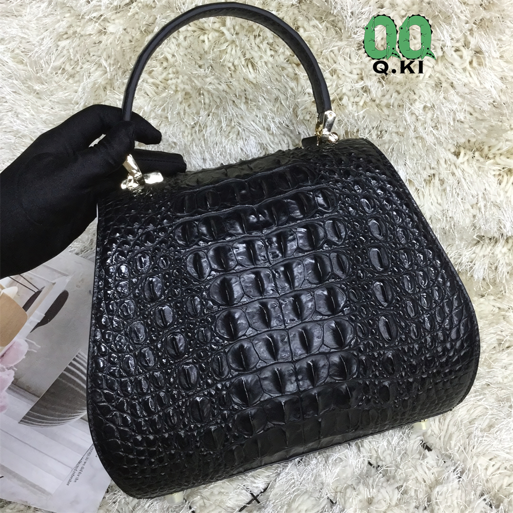 クロコダイルレザー ワニ革本物 鰐革 骨革使用 ハンドバッグ クロコダイルレザー ワニ革本物 鰐革 骨革使用 ハンドバッグ