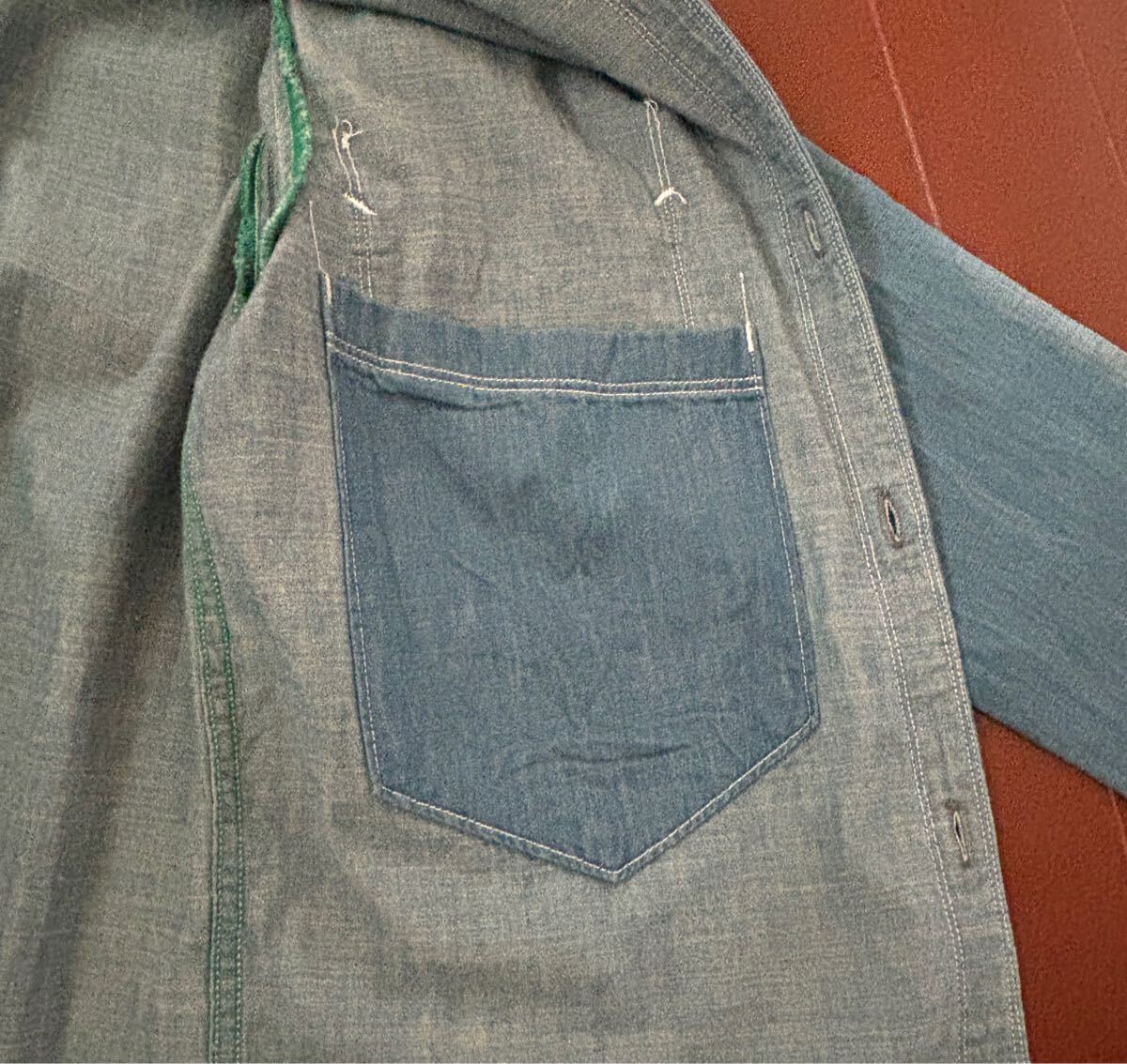 Johnbull мужской Denim рубашка M длинный рукав рубашка work shirt Dungaree рубашка сделано в Японии 
