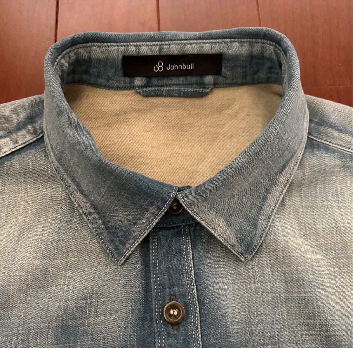 Johnbull мужской Denim рубашка M длинный рукав рубашка work shirt Dungaree рубашка сделано в Японии 