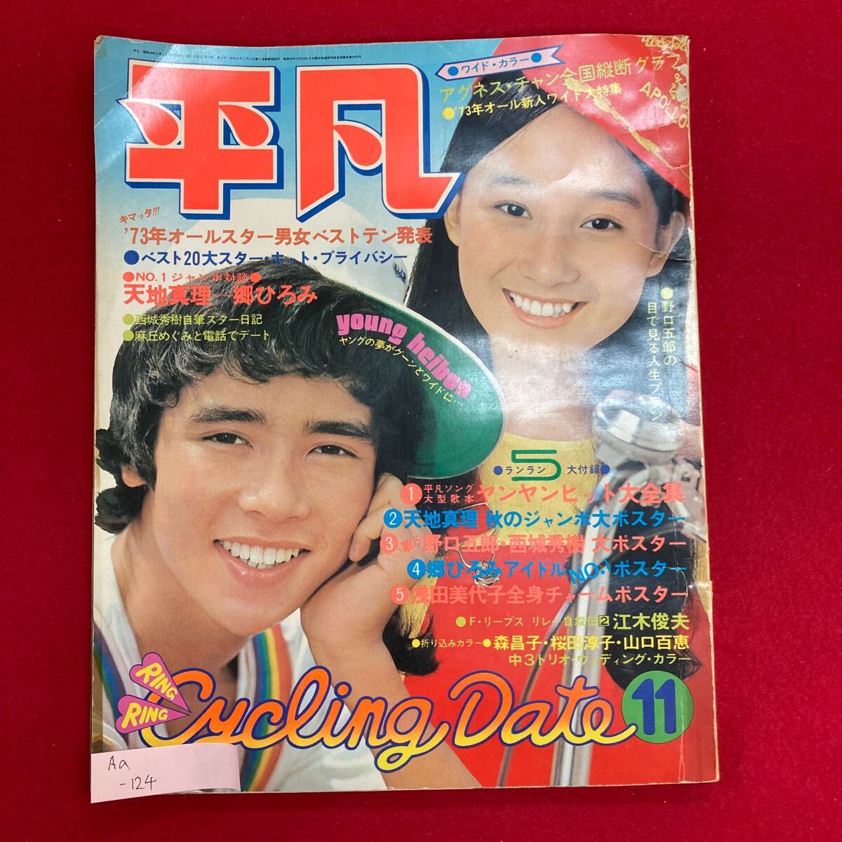 上品なブランド Aa-124/平凡 1973年11月号 西城秀樹/L8/61113 郷ひろみ 天地真理 平凡出版株式会社 発行所 昭和48年11月1日発行 平凡