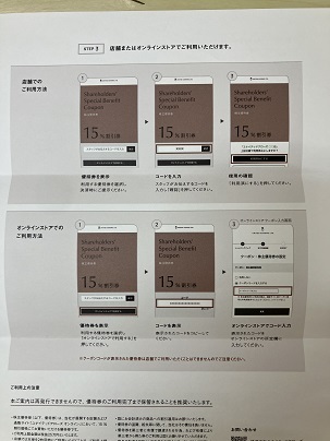 ・ユナイテッドアローズ 株主優待15％割引券×4枚