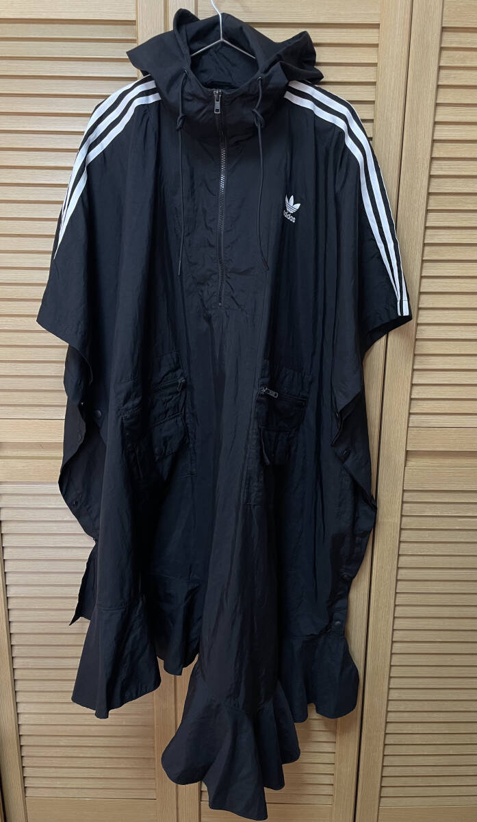 adidas J KOO черный нейлон пончо asimeto Lee One-piece женский Adidas J Koo размер 34 б/у прекрасный товар 