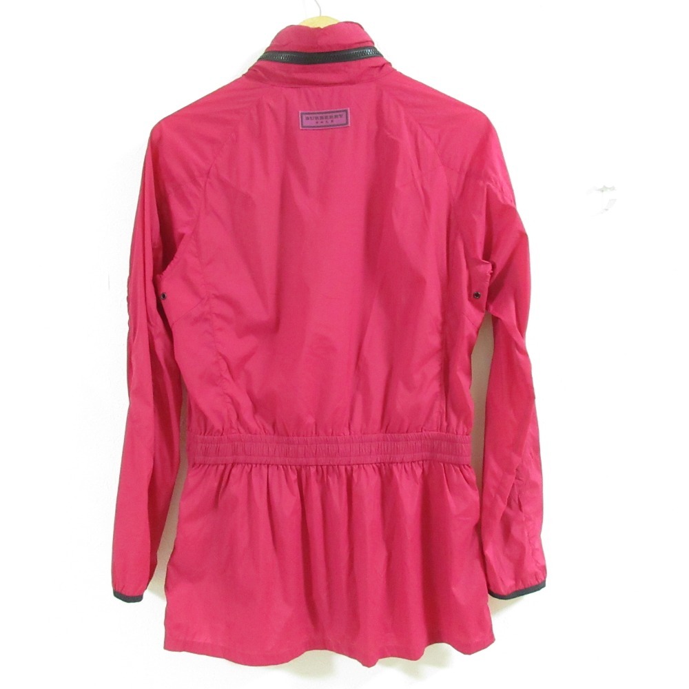 美品 BURBERRY GOLF バーバリーゴルフ 2WAY ダブルジップ ペプラム ナイロンジャケット ブルゾン 2 ローズ