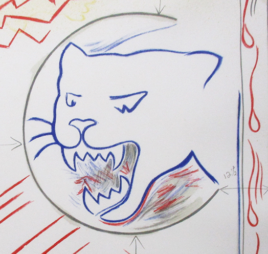 リリー・ラキッチ『タイトル不明』リトグラフ ed.28/100. 鉛筆