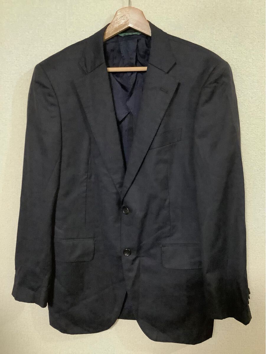 ウールスーツ　セットアップ　ブラック　紳士服　レトロ　メンズ　セレクト　古着　L 二つボタン