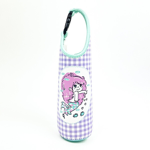 水森亜土 ペットボトルカバー 600m マーメイド パープル ランチ_画像1