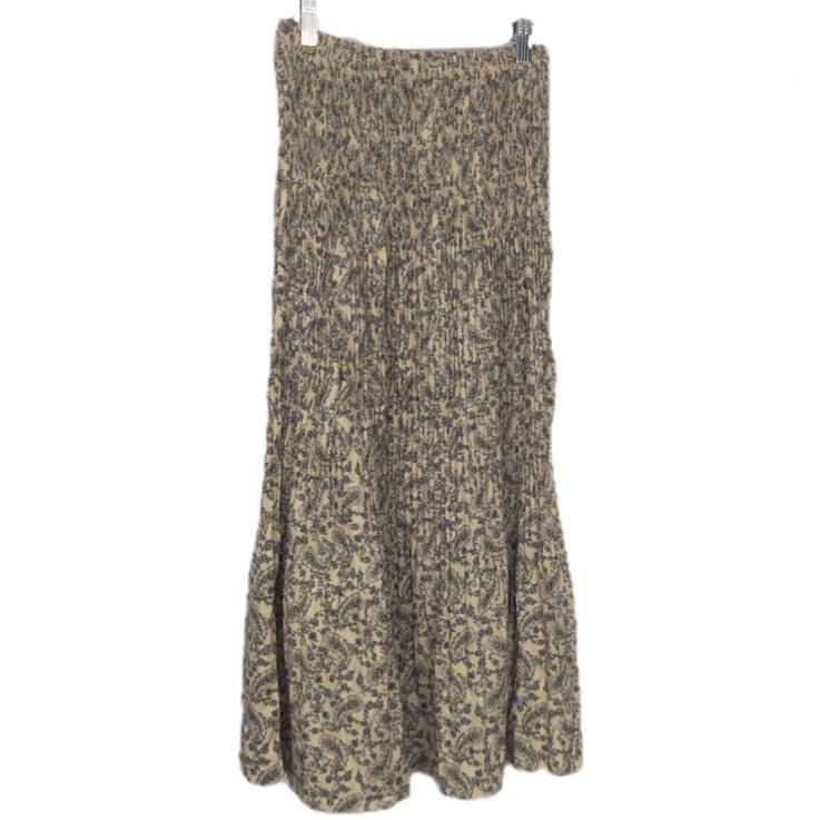 m0094 ユニクロ スカート プリーツ ペイズリー フェミニン レトロ ロング丈 【S】