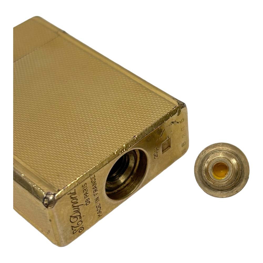 24-2045 S.T. Dupont line 1 Short rental lighter yellow yellow color Gold color roller type smoking . cigarettes Estee - Dupont 