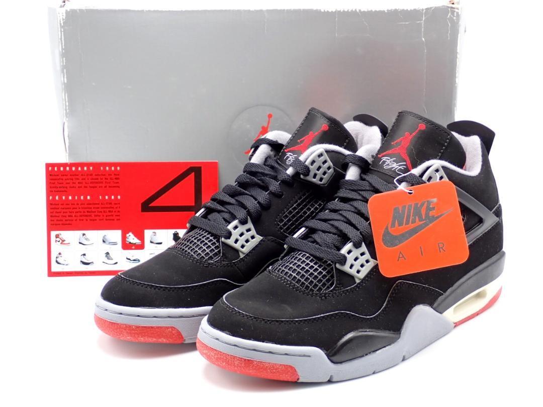 未使用品☆1円～☆NIKE スニーカー エアジョーダン 4 RETRO BLACK 27cm/E7261-7150