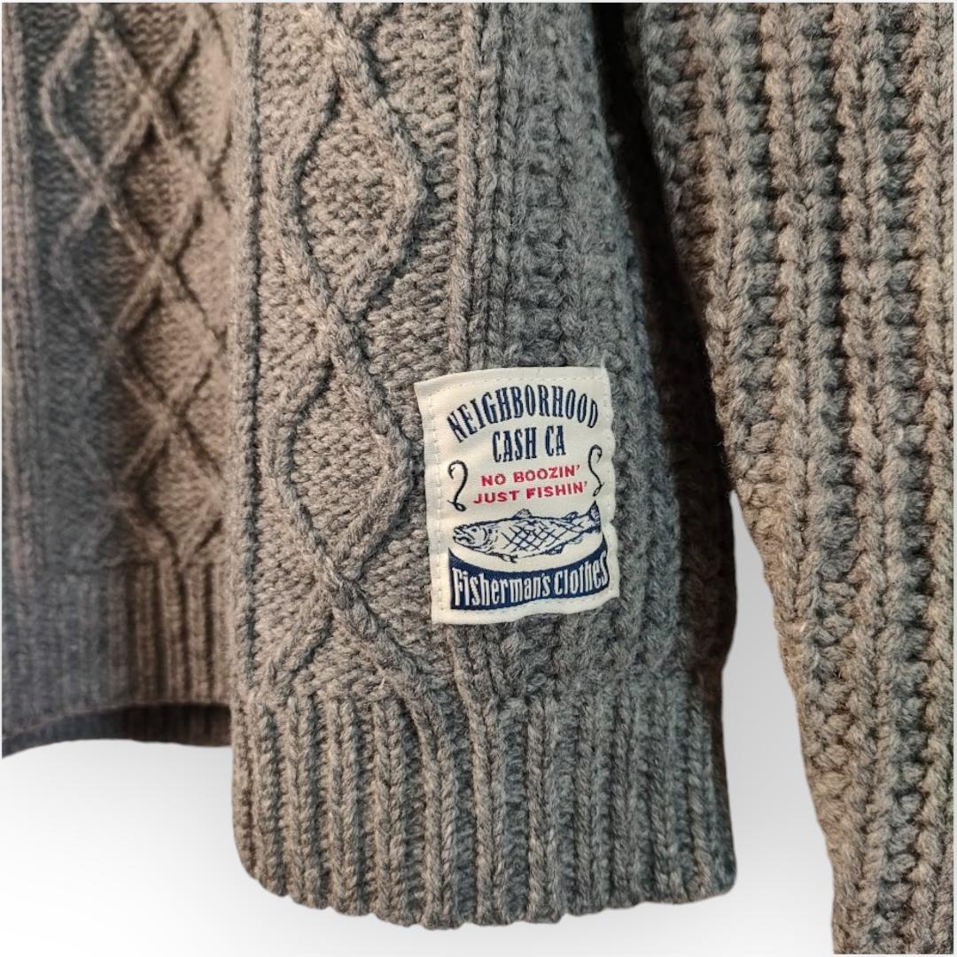 【値下げ】NEIGHBORHOOD ケーブルニットセーター グレー 値下げ】NEIGHBORHOOD ケーブルニットセーター グレー