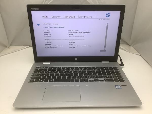 ジャンク!HP 3XE67AV○Core i3 8130U 2.2G 8G 500G