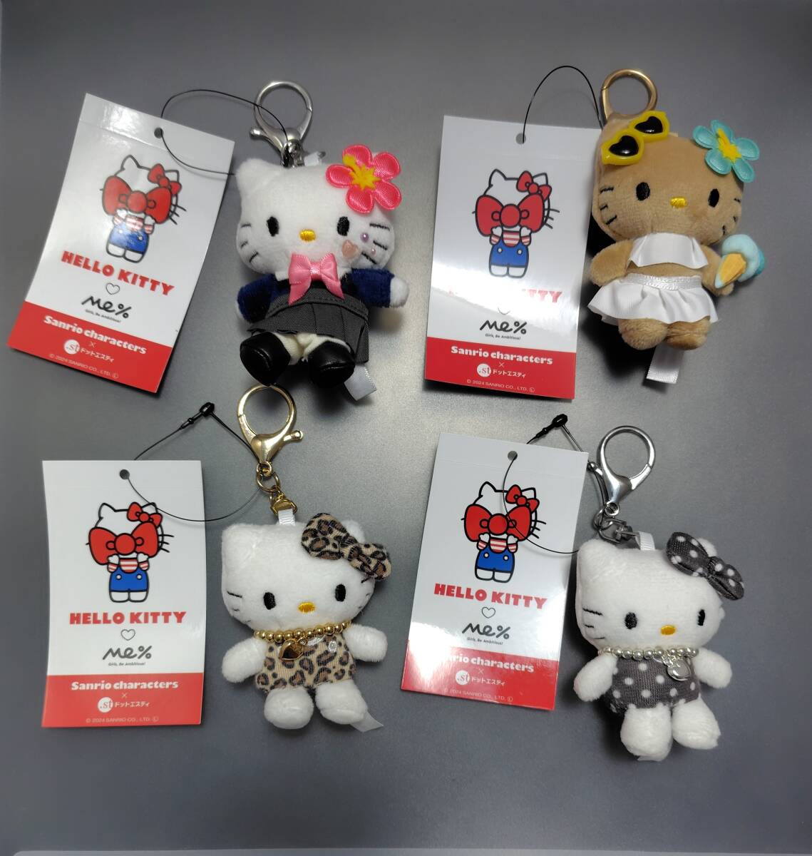 ハローキティぬいぐるみトイキーホルダー4点セットローリーズ ハローキティぬいぐるみトイキーホルダー4点セットローリーズ