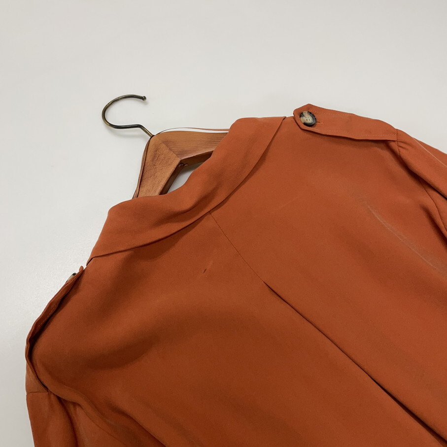ZARA /XS/ ブラウン 長袖ロングワンピース ドレス レディース タグ付きカジュアル 通勤 フェミニン 大人可愛い生地 ガーリー デイリー ザラ