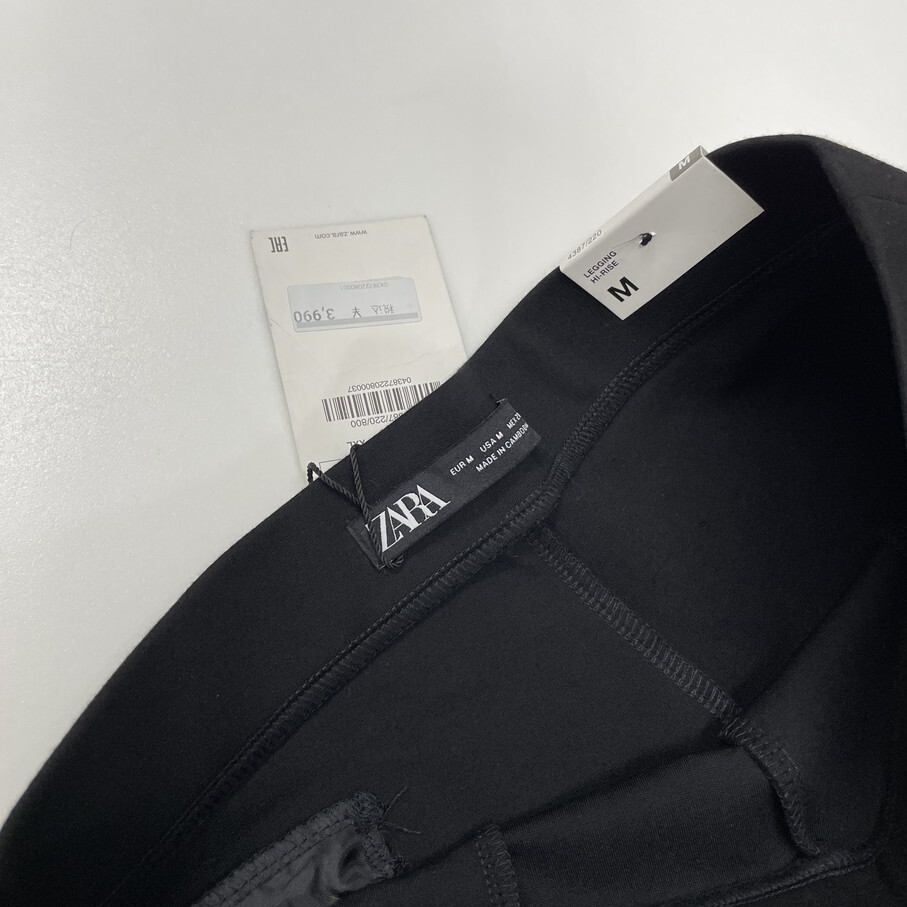 ZARA /M/ ブラック ハイライズレギンスパンツ レディース タグ