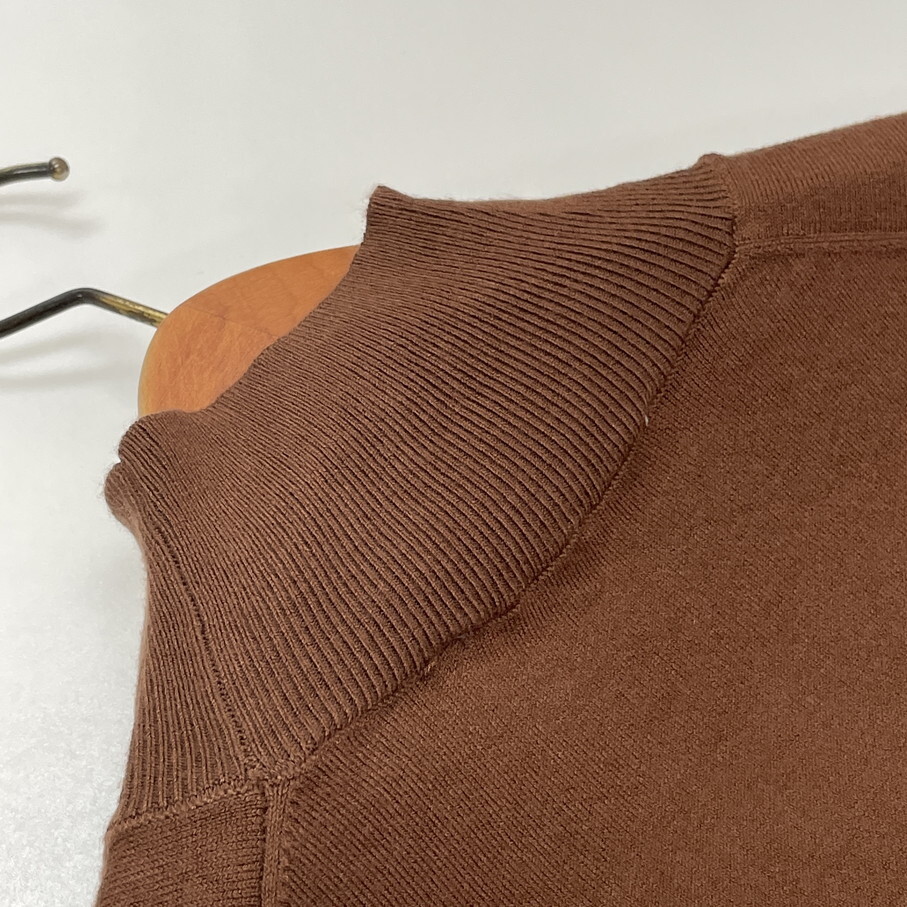 ZARA /M/ ブラウン ハイネック長袖ニットセーター トップス