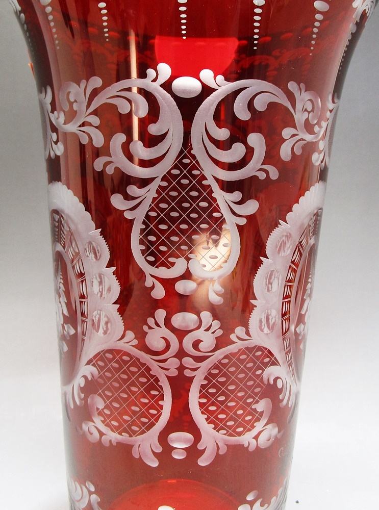 銅赤ガラス　花瓶 銅赤ガラス 花瓶 【公式通販】