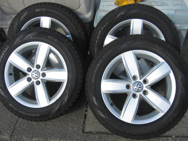 ★ワーゲン PIRELLI ICE ASIME TRICO 205/60R16 2020年製 6.5J×16H2 5H112 ET45 ハブ径 57.5 4本 手渡し可能