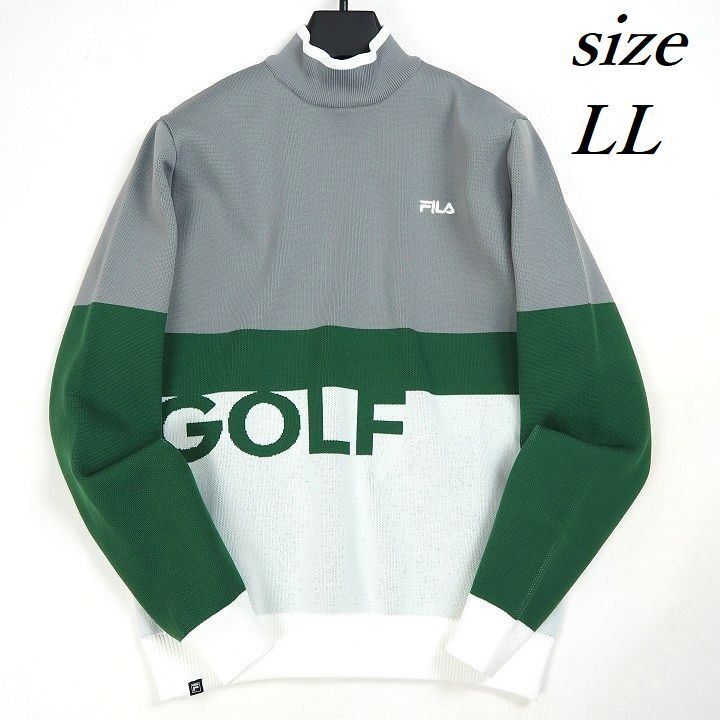 訳あり商品 R619 新品 長袖 ロゴジャガード ゴルフ フィラ GOLF FILA セーター