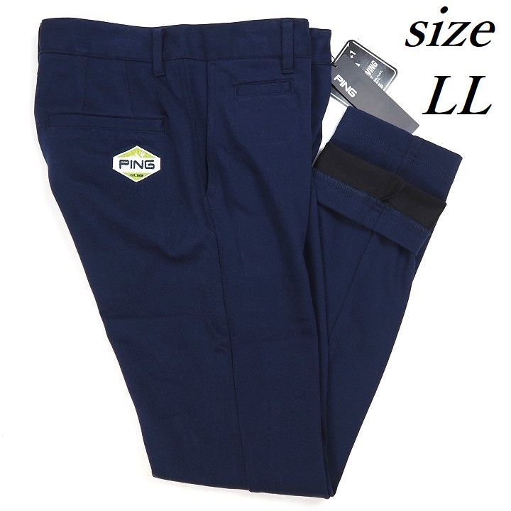 R661 新品 PING GOLF ピン ゴルフ ストレッチ ボンディング パンツ 起毛 保温性 ネイビー LL