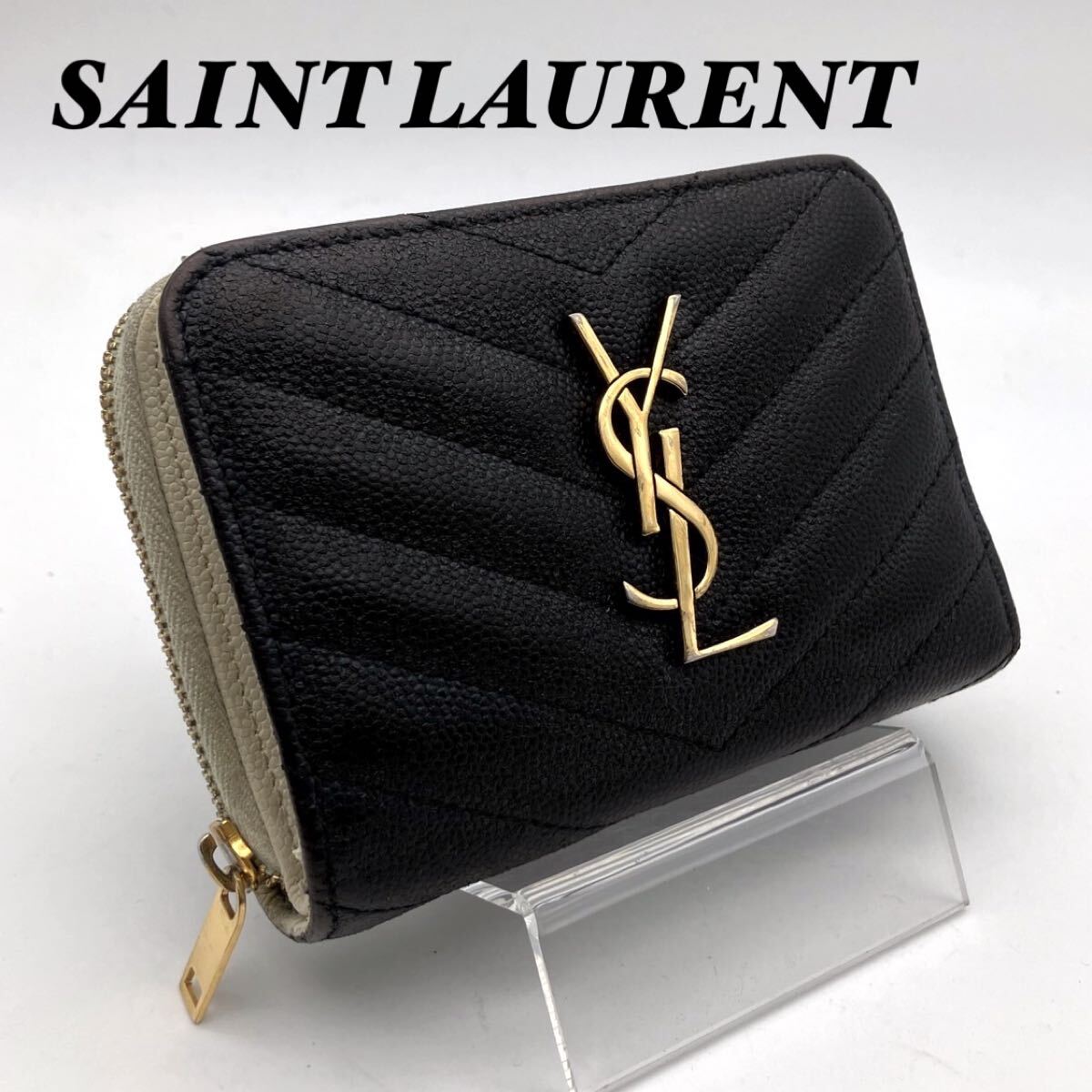 イヴ・サンローラン 財布 ラウンドジップ YSL 二つ折り ミニ財布 イヴ・サンローラン 財布 ラウンドジップ YSL 二つ折り ミニ財布