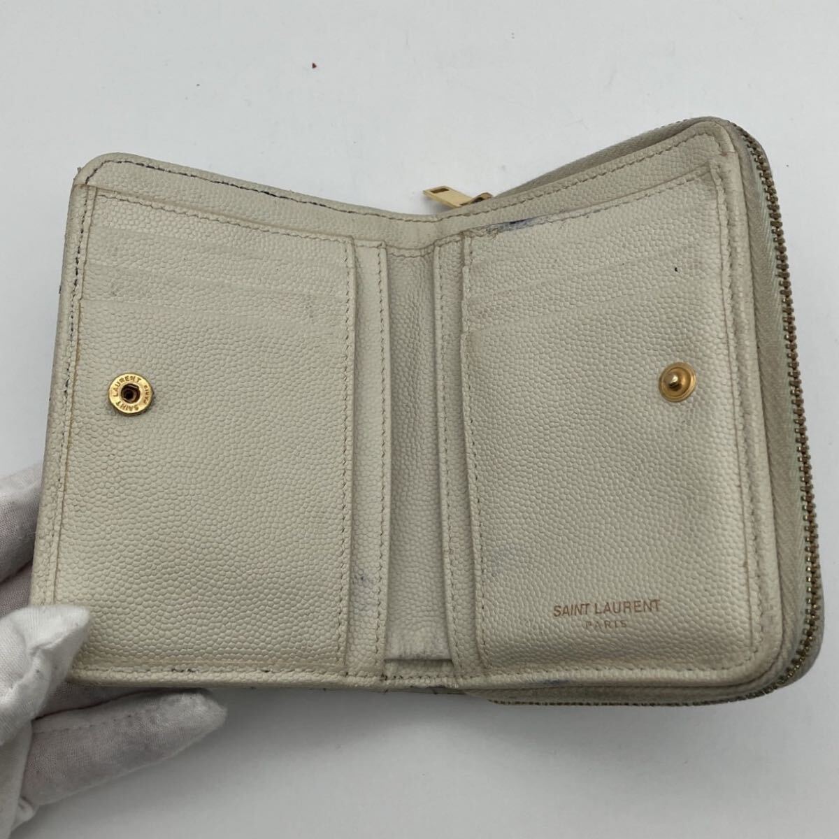 イヴ・サンローラン 財布 ラウンドジップ YSL 二つ折り ミニ財布 イヴ・サンローラン 財布 ラウンドジップ YSL 二つ折り ミニ財布