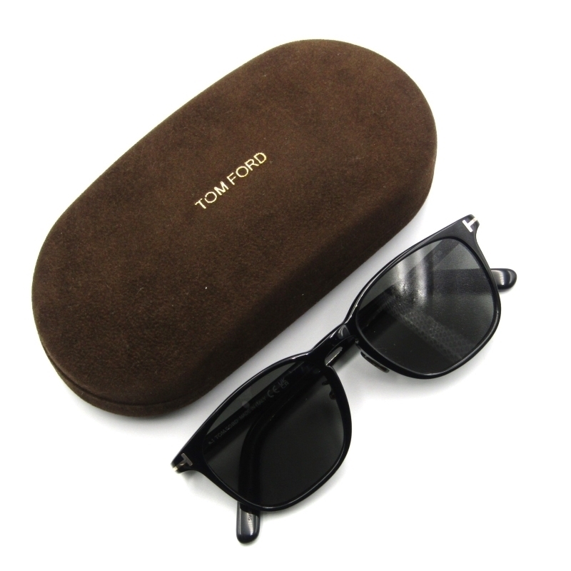 美品 TOM FORD トムフォード サングラス TF5918-D-B ECO ウェリントン 日本企画 イタリア製 001 ブラック/ゴールド 50018433