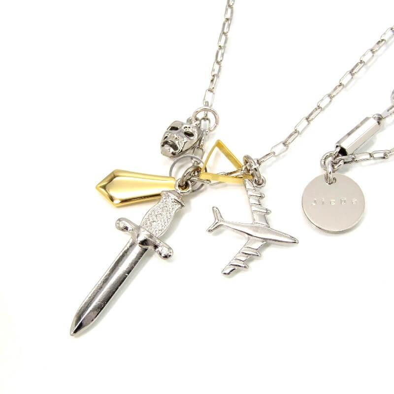 未使用 JieDa ジエダ ネックレス Jie-23W-GD11 MIX TOP NECKLACE 2024AW SILVER色 日本製 メンズ レディース 28008782