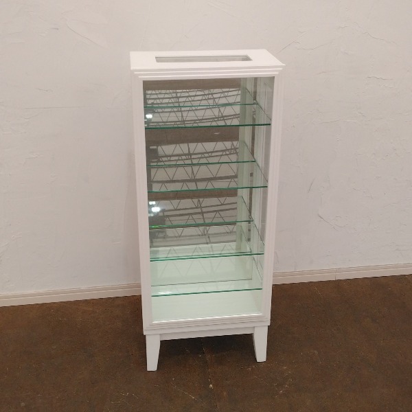 塩川光明堂 キャビネット ホワイト 天然木フレームガラスキャビネット_画像2