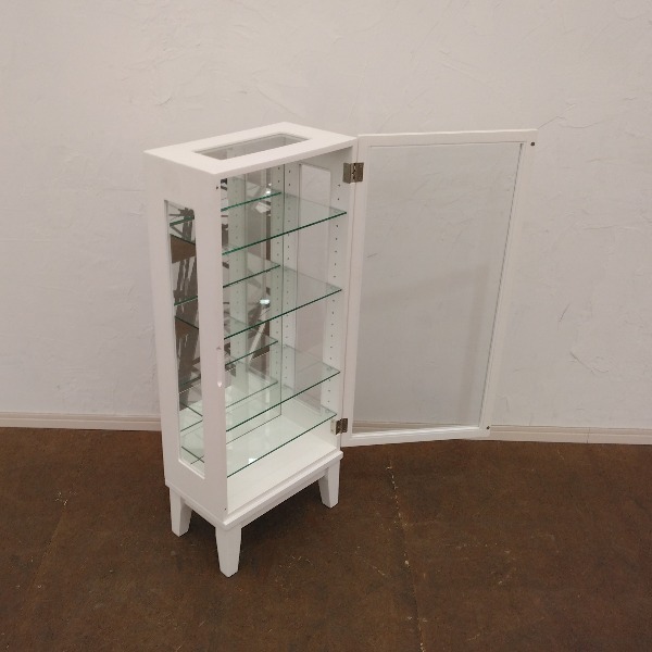 塩川光明堂 キャビネット ホワイト 天然木フレームガラスキャビネット_画像5