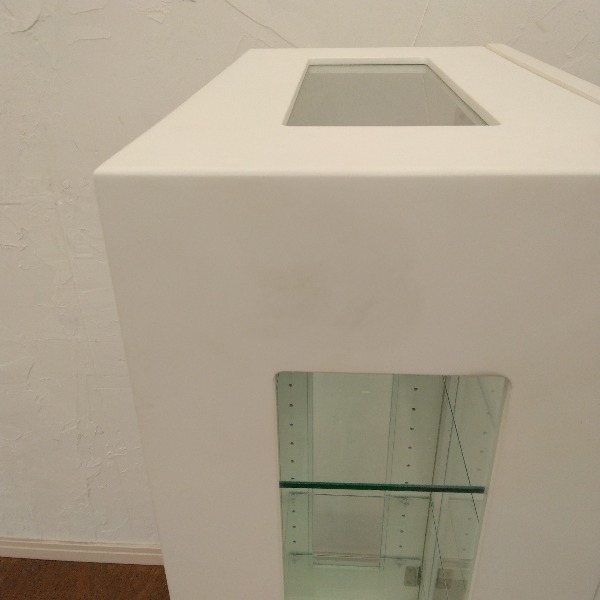 塩川光明堂 キャビネット ホワイト 天然木フレームガラスキャビネット_画像9