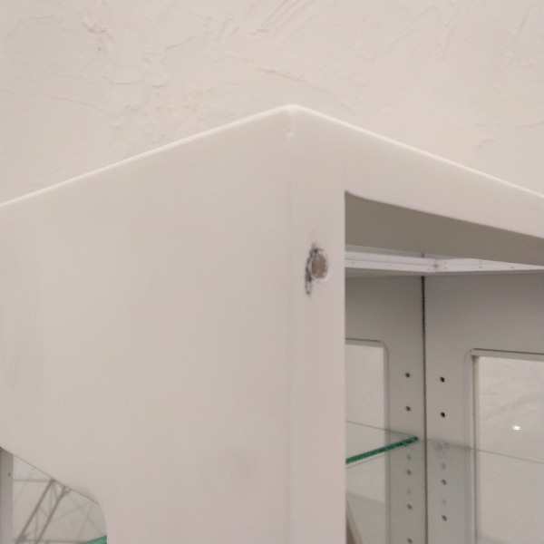 塩川光明堂 キャビネット ホワイト 天然木フレームガラスキャビネット_画像10