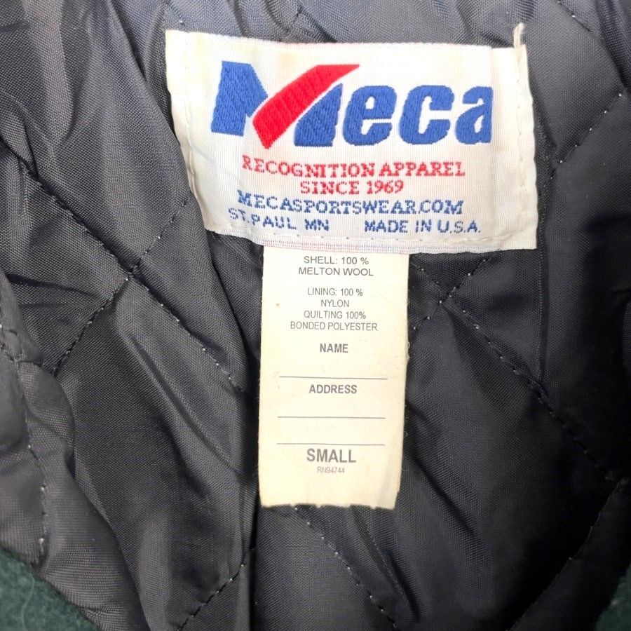 USA made mechanism Meca sleeve leather switch wool stadium jumper bar City jacket blouson lining quilting liner . good badge embroidery patch green 40809