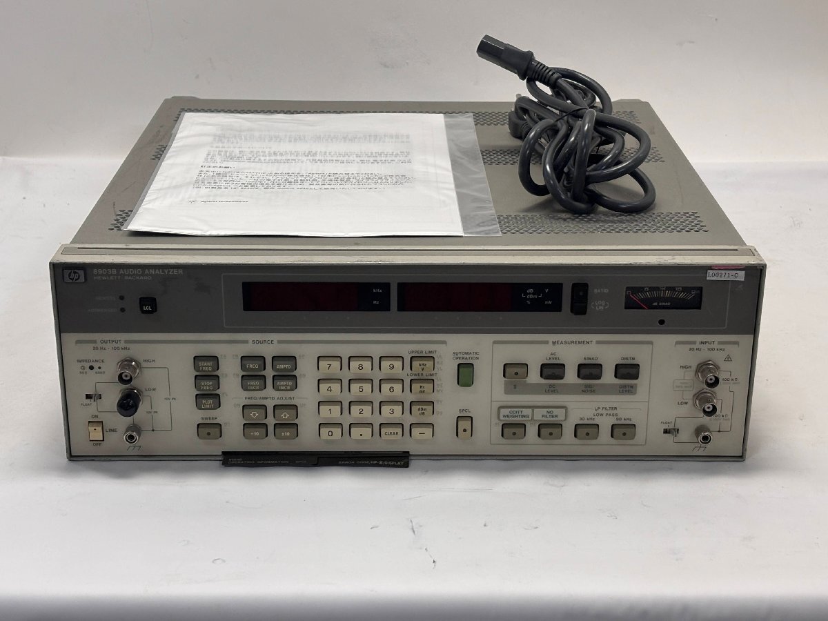 Yahoo!オークション - HP 20Hz-100kHz オーディオアナライザ 8903B Yahoo!オークション - HP 20Hz-100kHz オーディオアナライザ 8903B