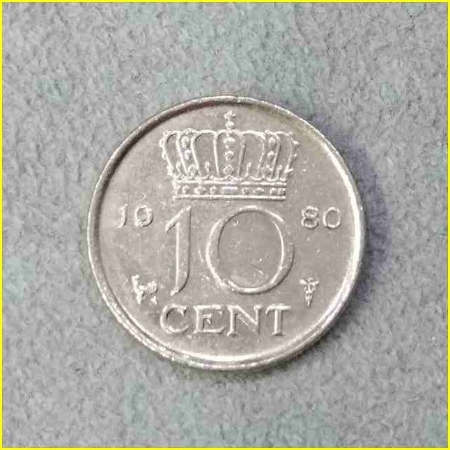 オランダ 10セント 硬貨/1980年】 10 CENT/10Ct/旧硬貨/コイン オランダ 10セント 硬貨/1980年】 10 CENT/10Ct/旧硬貨/コイン