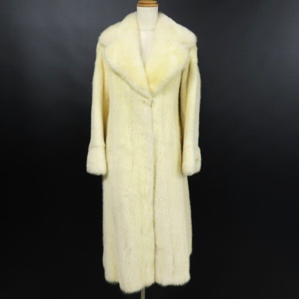#wuc エンバ EMBA 毛皮コート ミンク クリーム ロング ジャンク品 レディース [893304]
