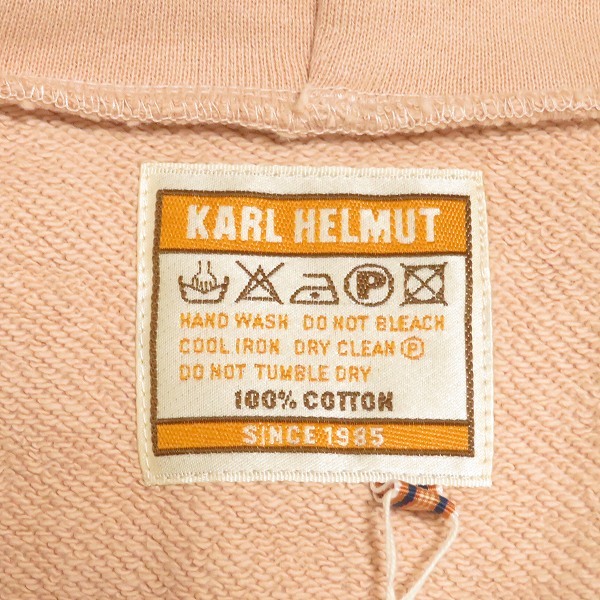 #anc カールヘルム KarlHelmut パーカー トレーナー スウェット L ピンク ジップアップ ロゴ メンズ [877056]