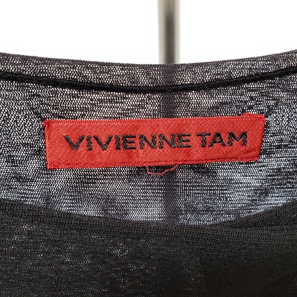 #snc ヴィヴィアンタム VIVIENNETAM ワンピース 0 黒 白 パワーネット ノースリーブ 切替 レディース [893640]