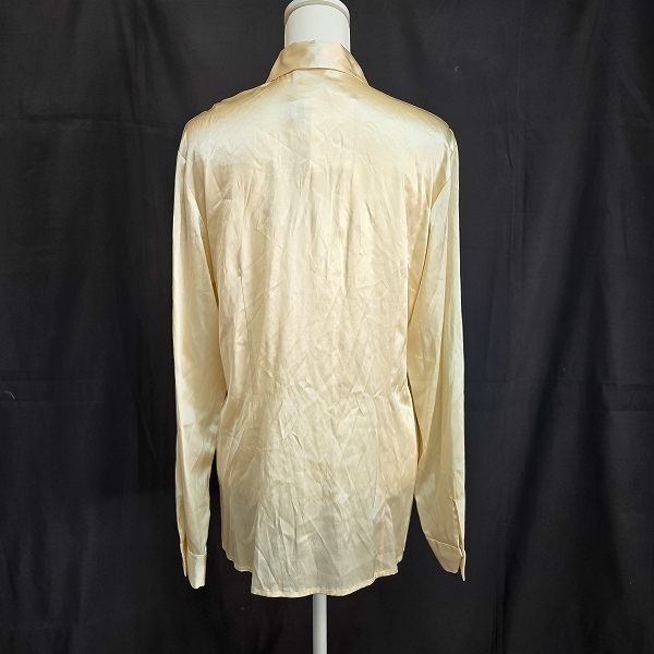 #anc ジャンフランコフェレ GIANFRANCOFERRE シャツ ブラウス 46 シャンパンゴールド シルク 大きいサイズ レディース [883728]