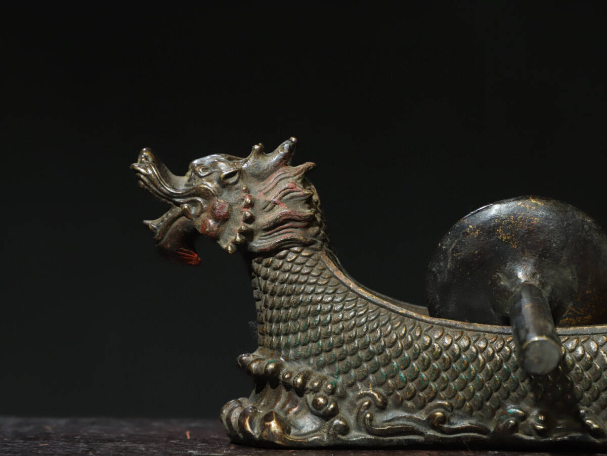 古寶奇蔵】銅製・拓金・龍藥碾子・置物・賞物・中国時代美術 銅製 古寶奇蔵】銅製・拓金・龍藥碾子・置物・賞物・中国時代美術 銅製