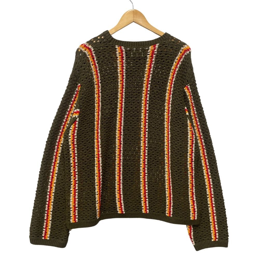 STUSSY ステューシー ×Patta Stripe Loose Gauge Crewneck Sweater ニット セーター カーキ系 サイズXL 正規(guī)品 / 35927