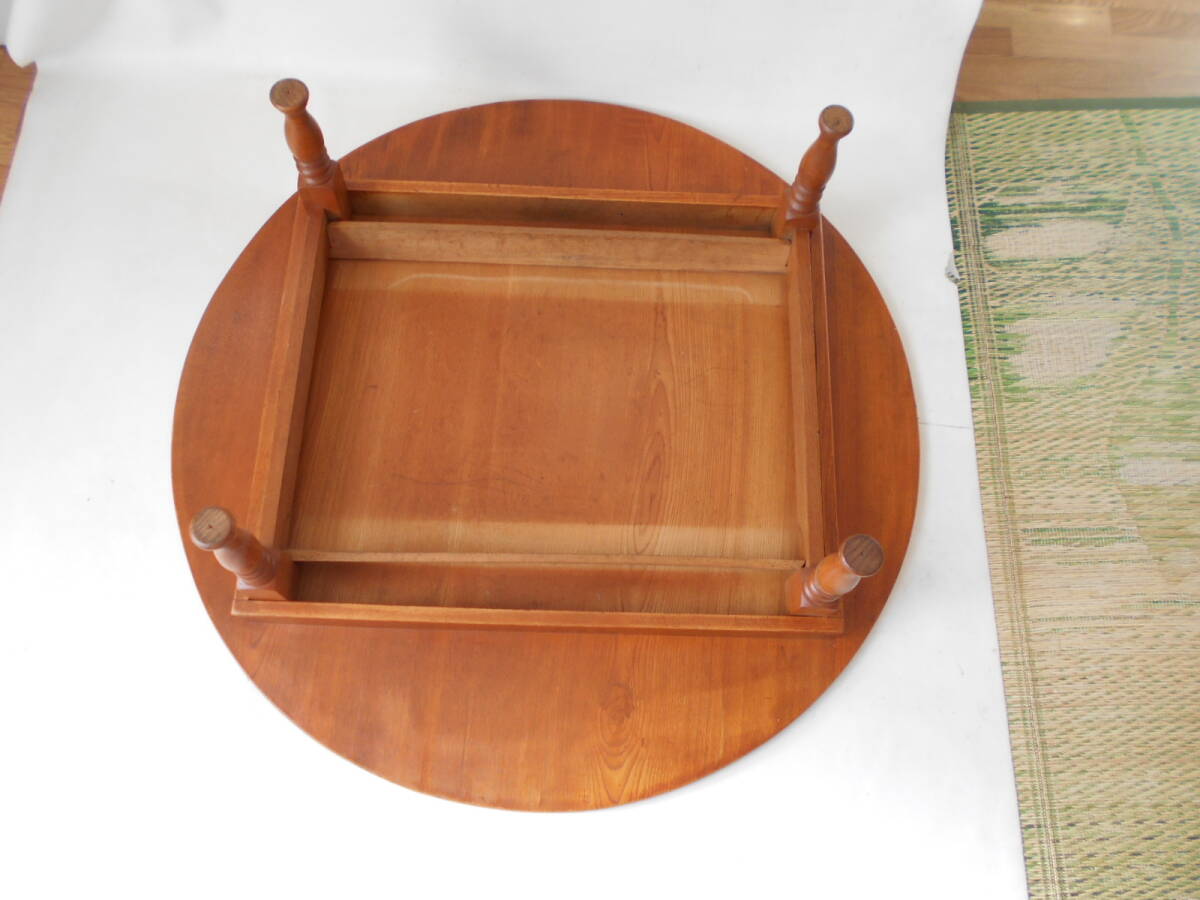 A / 昭和の食卓 木彫 鯛の彫刻 めでタイ 天然木 ちゃぶ台 丸 A / 昭和の食卓 木彫 鯛の彫刻 めでタイ 天然木 ちゃぶ台 丸
