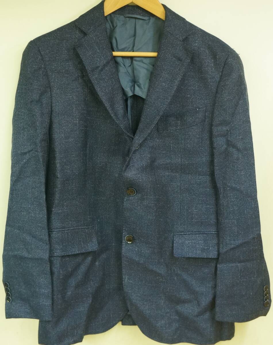 MITSUMINE ミツミネ イタリア生地 ロロピアーナ LINEN TWEED テーラードジャケット 紺 Mサイズ　中古品　多少の傷み、ヨレ有