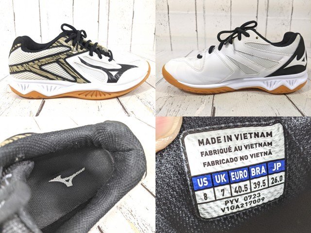 [10yt008] volleyball shoes MIZUNO Mizuno V1GA217009 Thunder blade 3 white × black × Gold size :26.0.*g82