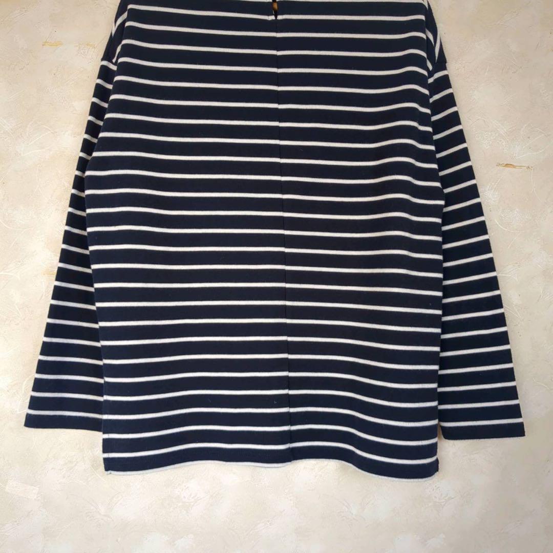 【F】ショコラフィネローブ カットソー ボーダー ネイビー ホワイト_画像8