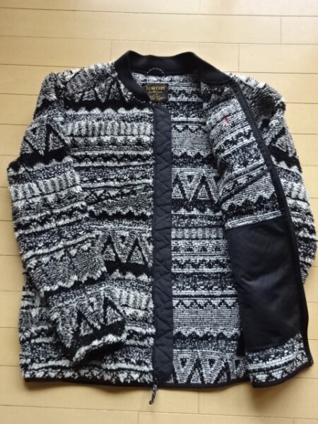 【BURTON】MB PREM GROVE FZ フリース ジャケット ブラック×ホワイト SIZE:SMALL (バートン,ak,Analog)