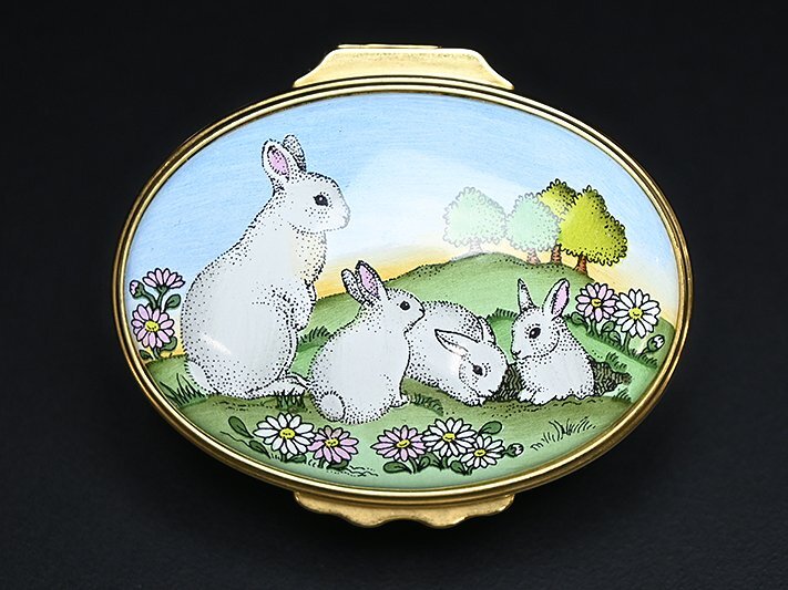 ハルシオン デイズ Halcyon Days かわいい子猫の小物入れ HALCYON DAYS ENAMELS ピルケース 四種 四点 紙箱付 y120119