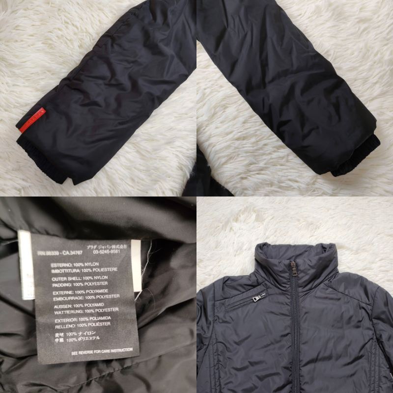 PRADA プラダ ダウンジャケット Tg 40 ブラック 黒 ナイロン PRADA プラダ ダウンジャケット Tg 40 ブラック 黒 ナイロン