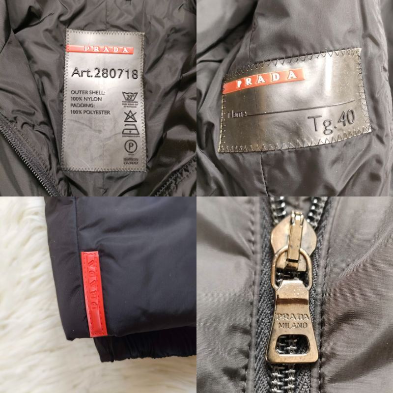 PRADA プラダ ダウンジャケット Tg 40 ブラック 黒 ナイロン PRADA プラダ ダウンジャケット Tg 40 ブラック 黒 ナイロン