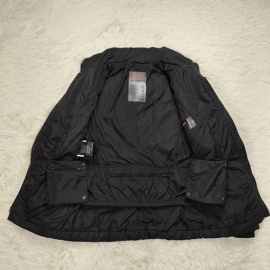 PRADA プラダ ダウンジャケット Tg 40 ブラック 黒 ナイロン PRADA プラダ ダウンジャケット Tg 40 ブラック 黒 ナイロン